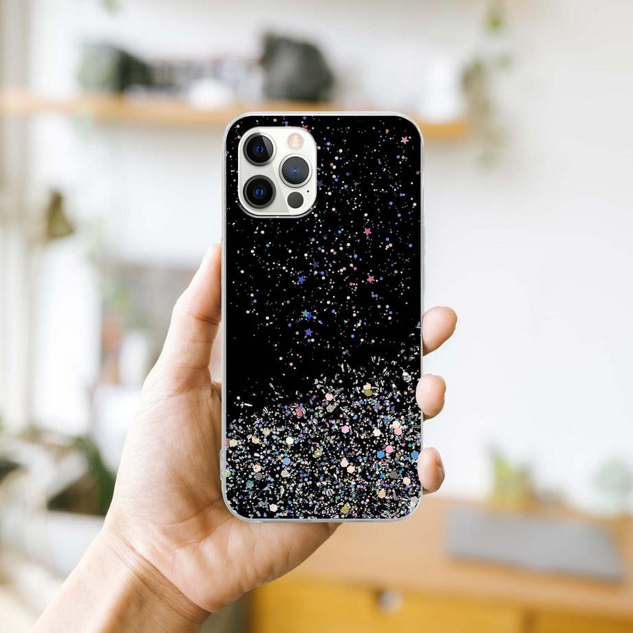 Cadorabo  Hülle für Apple iPhone 12 PRO MAX TPU Silikon mit funkelnden Glitter 