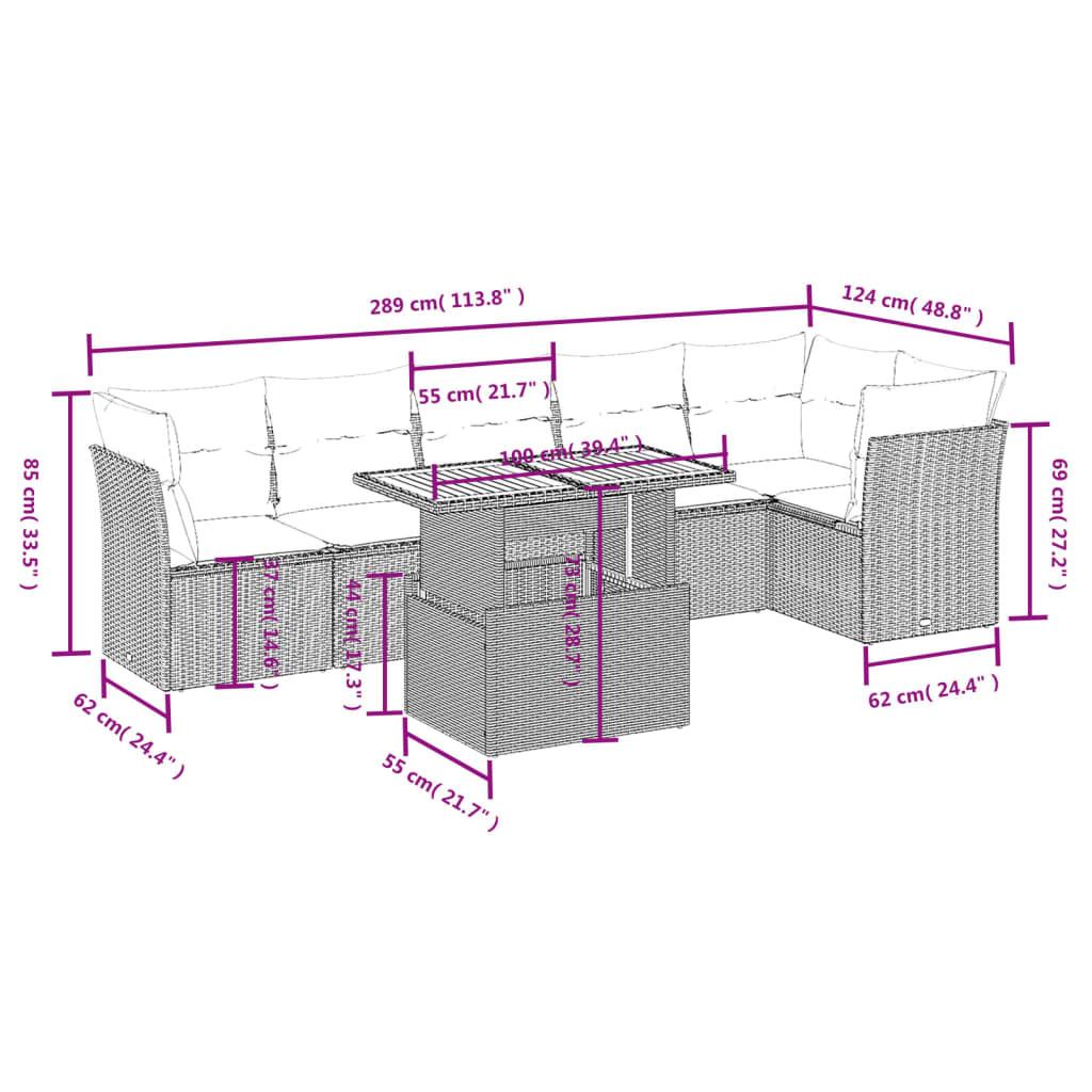 VidaXL Ensemble de canapés de jardin rotin synthétique  