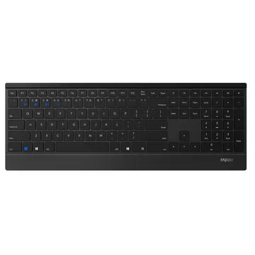 E9500M Tastatur RF Wireless + Bluetooth Schwarz, Holz