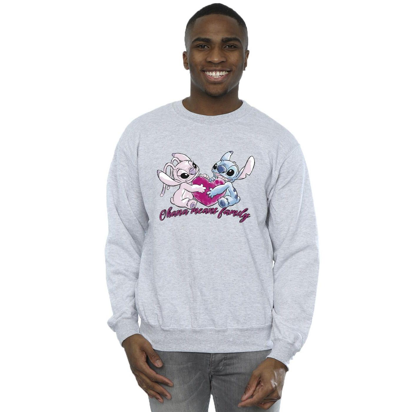 Disney  Lilo And Stitch Ohana Heart With Angel Sweatshirt 