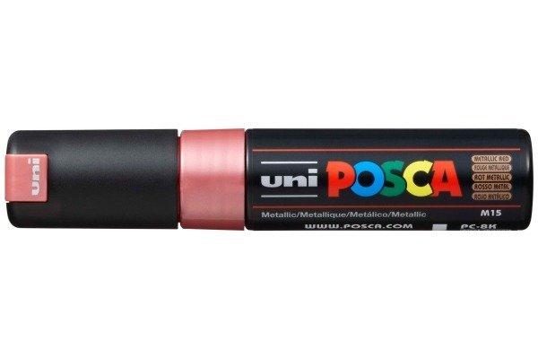uni-ball UNI-BALL Posca Marker 8mm PC8K MET. RE MET rot, Keilspitze  