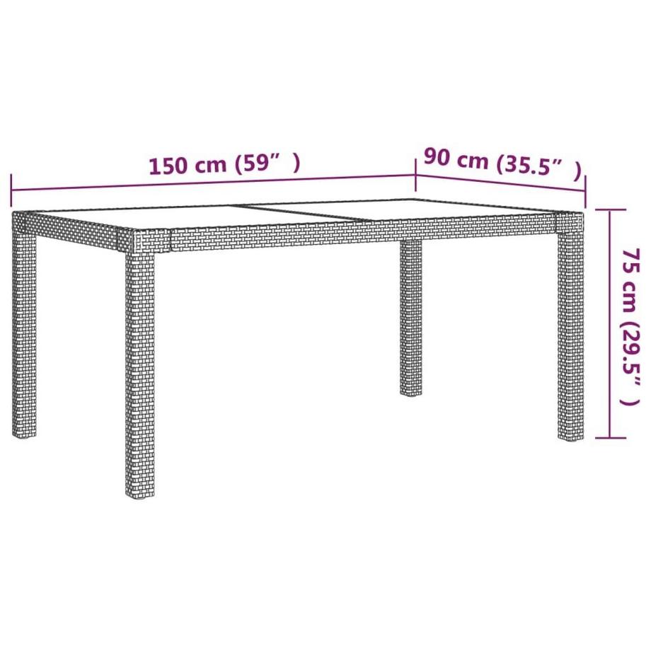 VidaXL set da pranzo da esterno Polirattan  