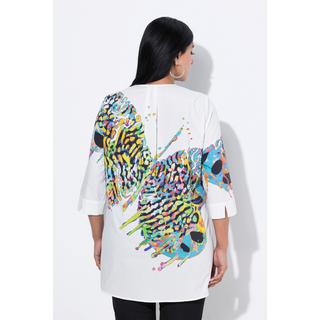 Ulla Popken Tunica Farfalla Scollo a V Maniche 3/4  