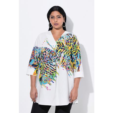 Ulla Popken Tunica Farfalla Scollo a V Maniche 3/4  