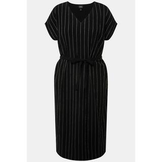 Ulla Popken Abito Midi Jersey Strutturato Scollo a V Senza Maniche  