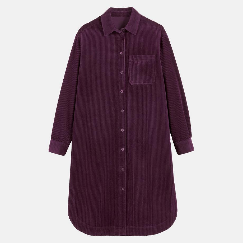 La Redoute Collections Robe droite en velours côtelé longueur midi  