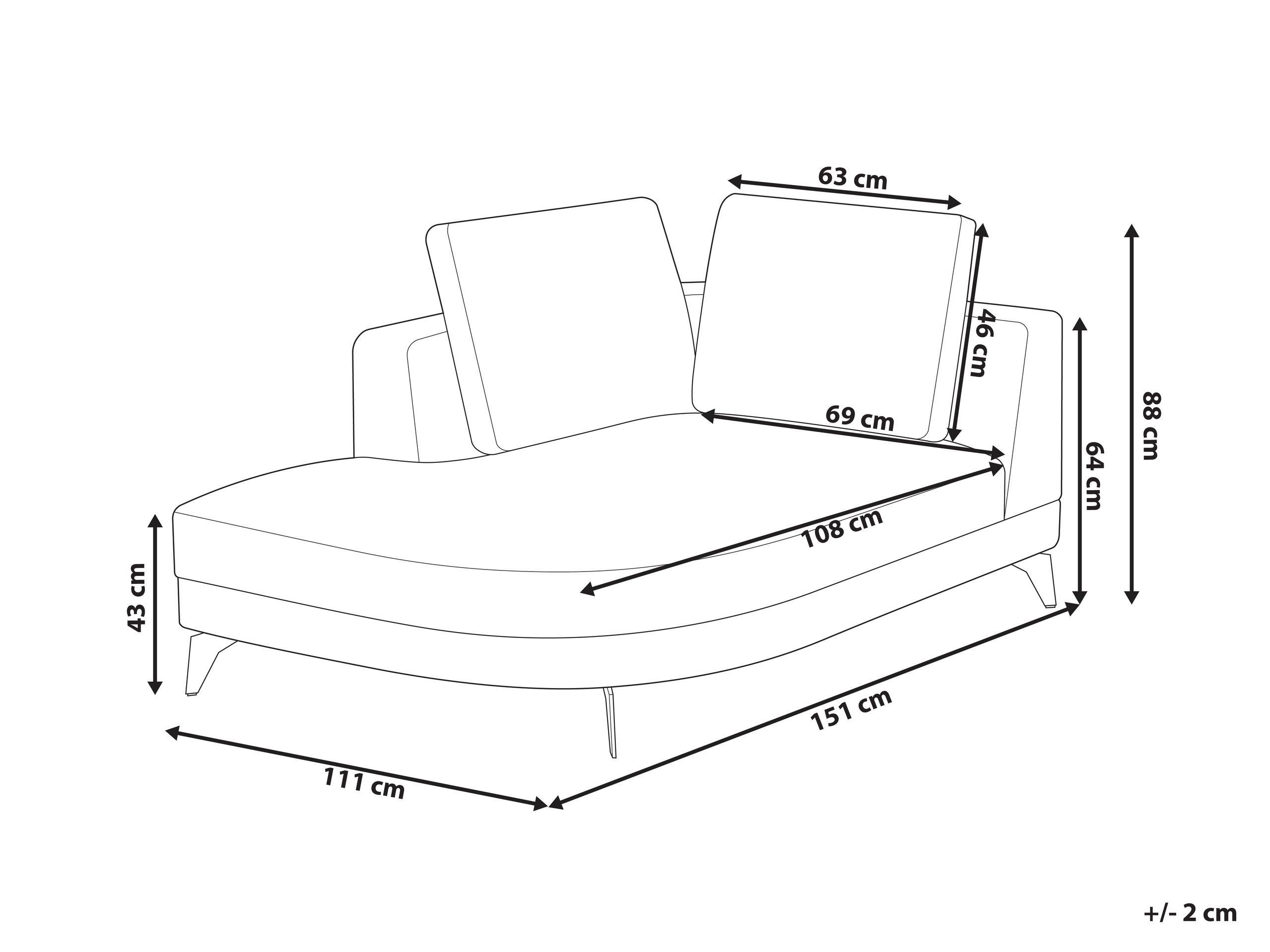 Beliani Chaise longue en Lino sintetico Moderno MARUM  