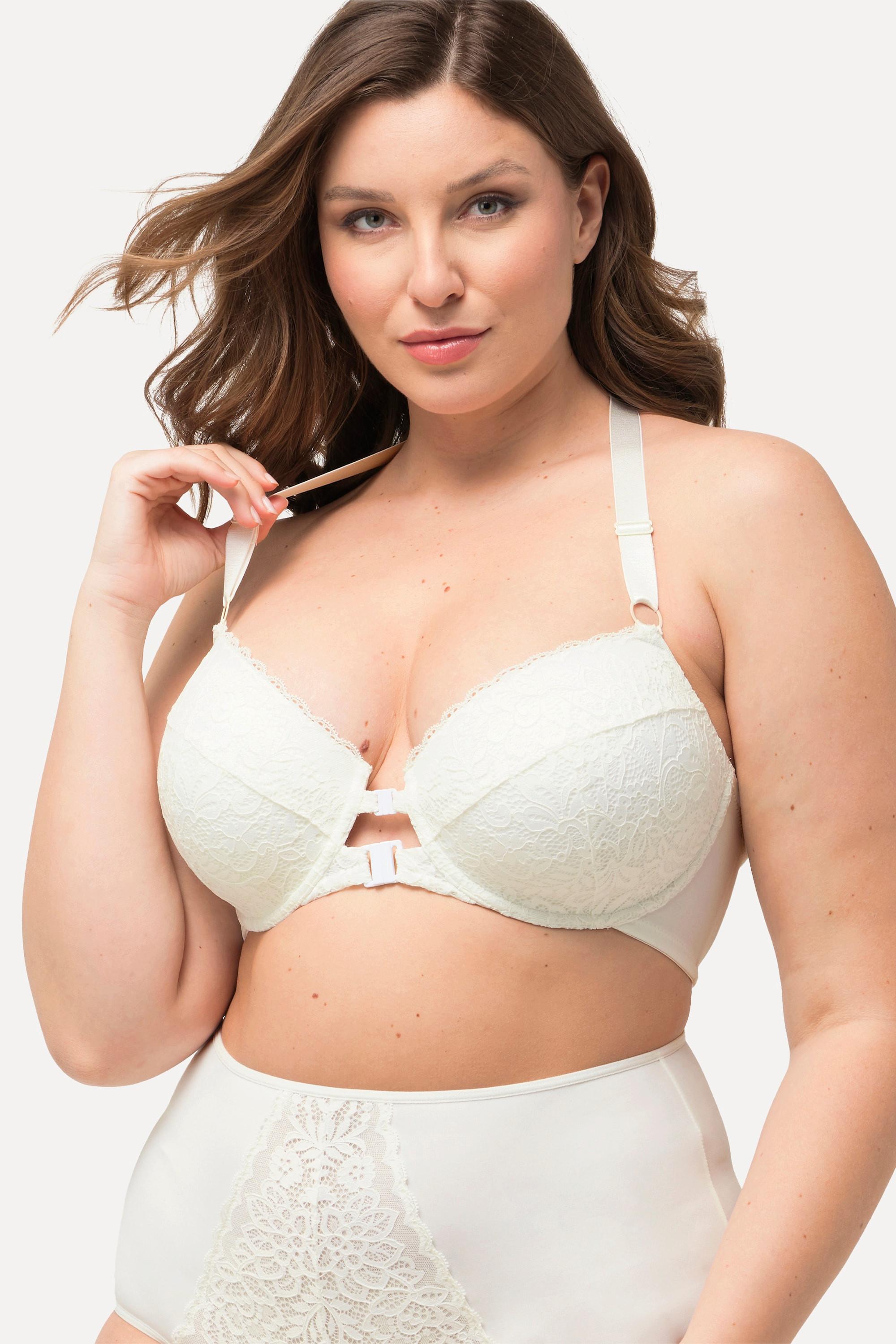 Ulla Popken Reggiseno con ferretto coppe morbide pizzo con chiusura anteriore  