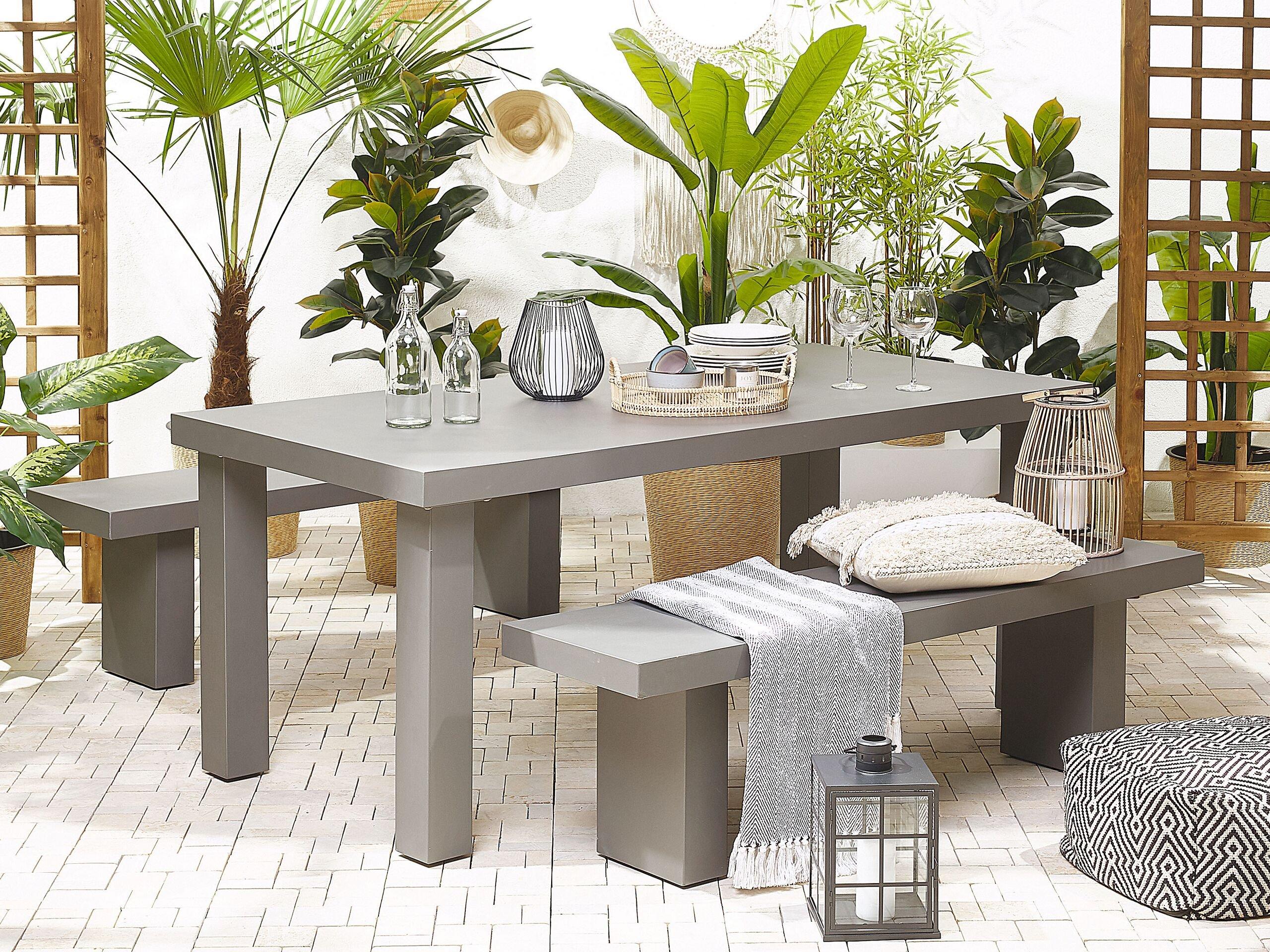 Beliani Gartentisch Set aus Faserzement Modern TARANTO  