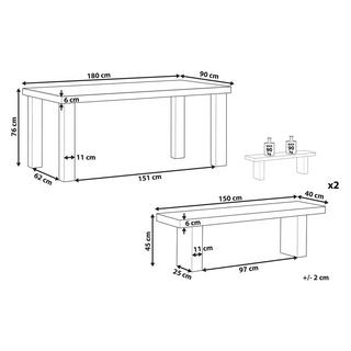 Beliani Gartentisch Set aus Faserzement Industriell TARANTO  