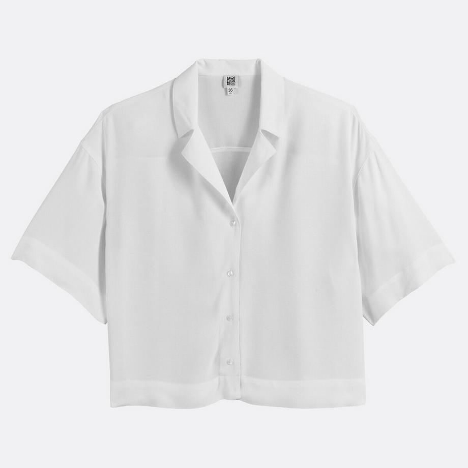 La Redoute Collections  Bluse mit Reverskragen und kurzen Ärmeln 