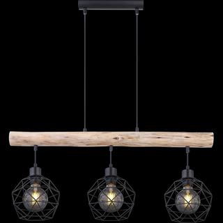 mutoni Lampe à suspension Theodor Metall noir mat 3xE27  
