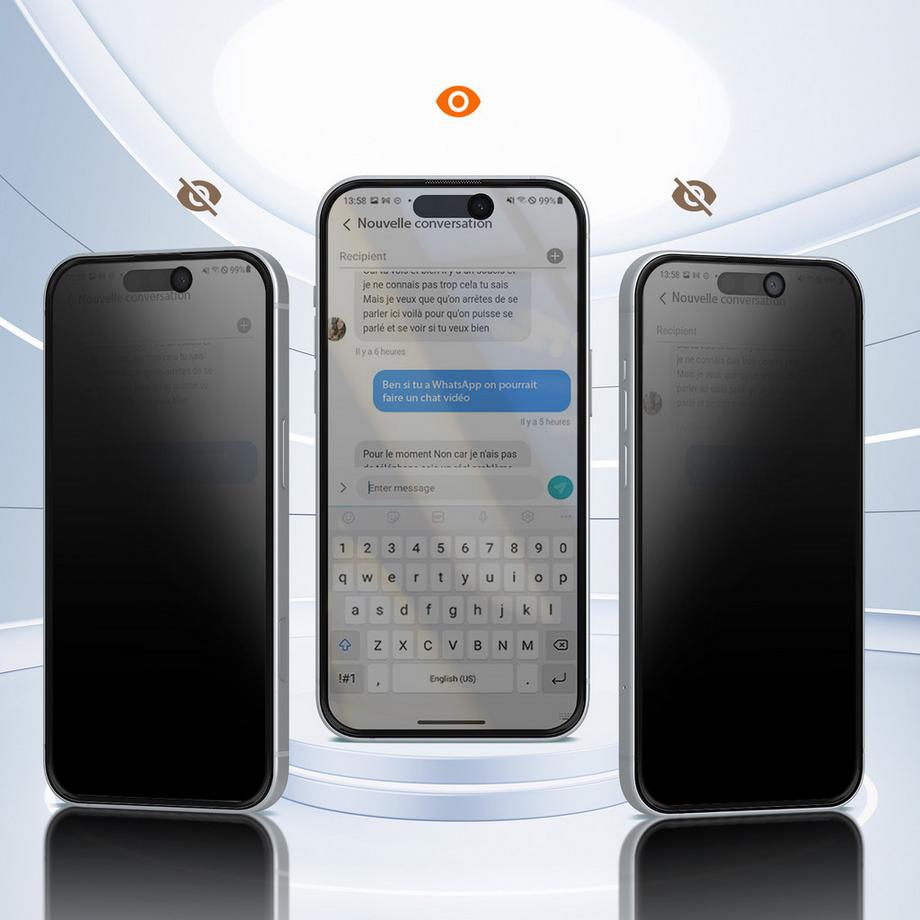 Avizar  Verre Trempé Anti-espion iPhone 16 