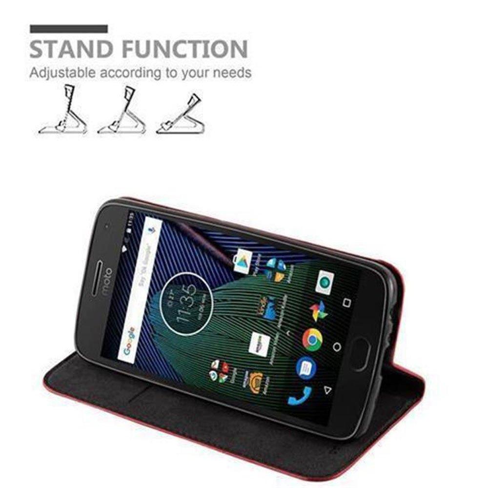 Cadorabo  Housse compatible avec Motorola MOTO G5 PLUS - Coque de protection avec fermeture magnétique, fonction de support et compartiment pour carte 