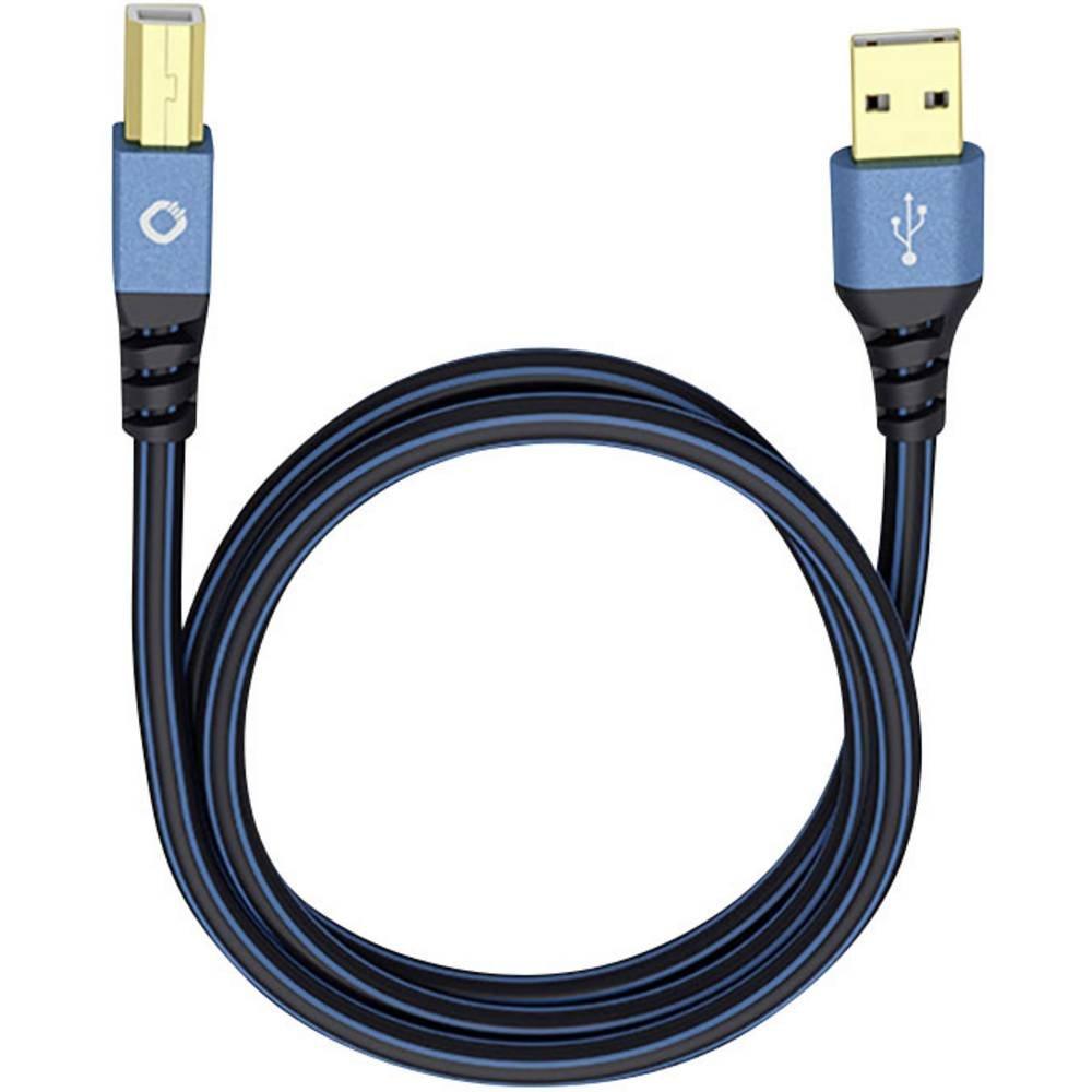 Oehlbach  Cavo USB USB 2.0 Spina USB-A, Spina USB-B 10.00 m Blu contatti connettore dorati 