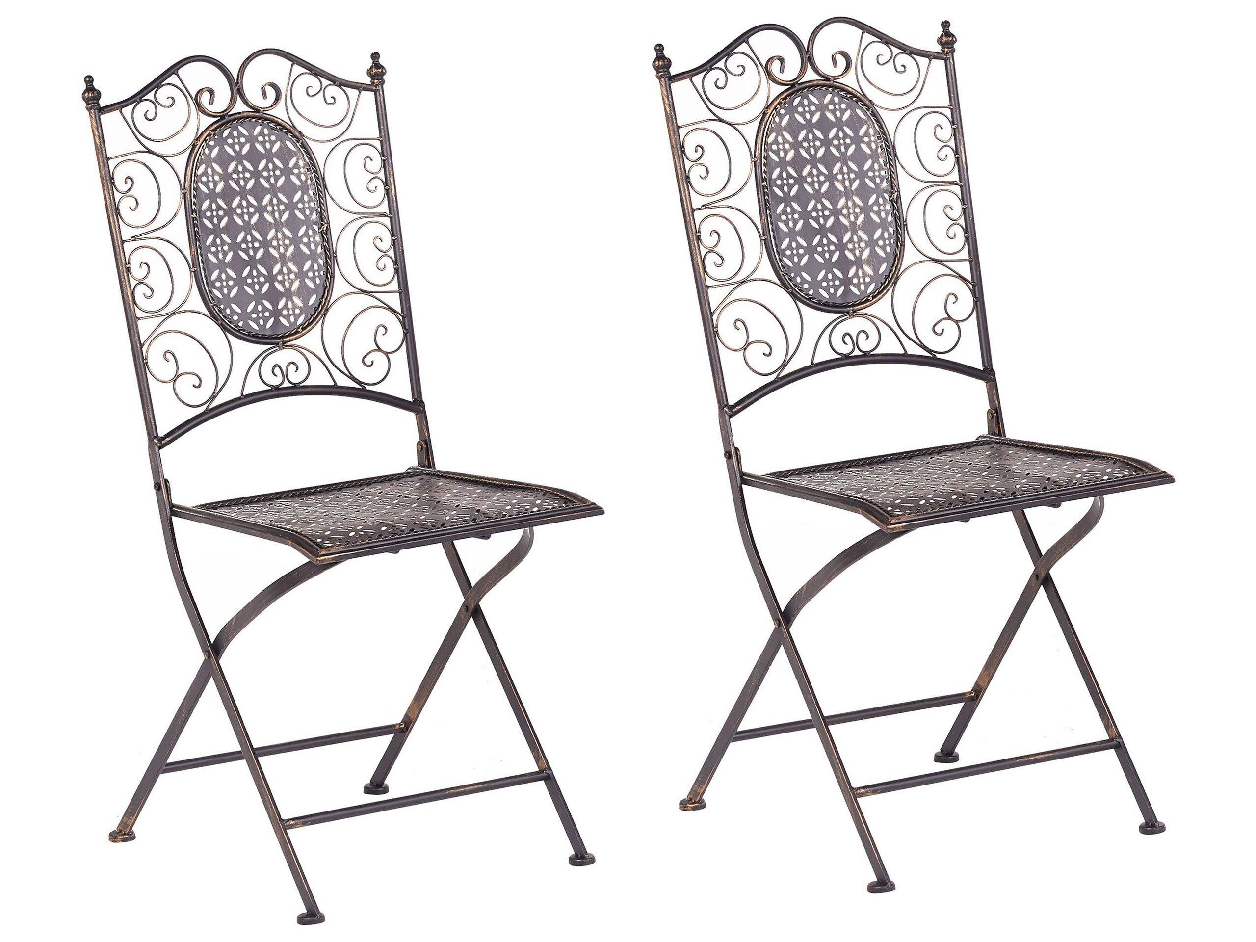 Beliani Lot de 2 chaises en Métal Rétro BORMIO  