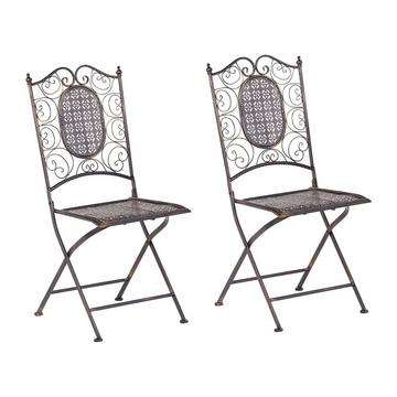 Lot de 2 chaises en Métal Rétro BORMIO