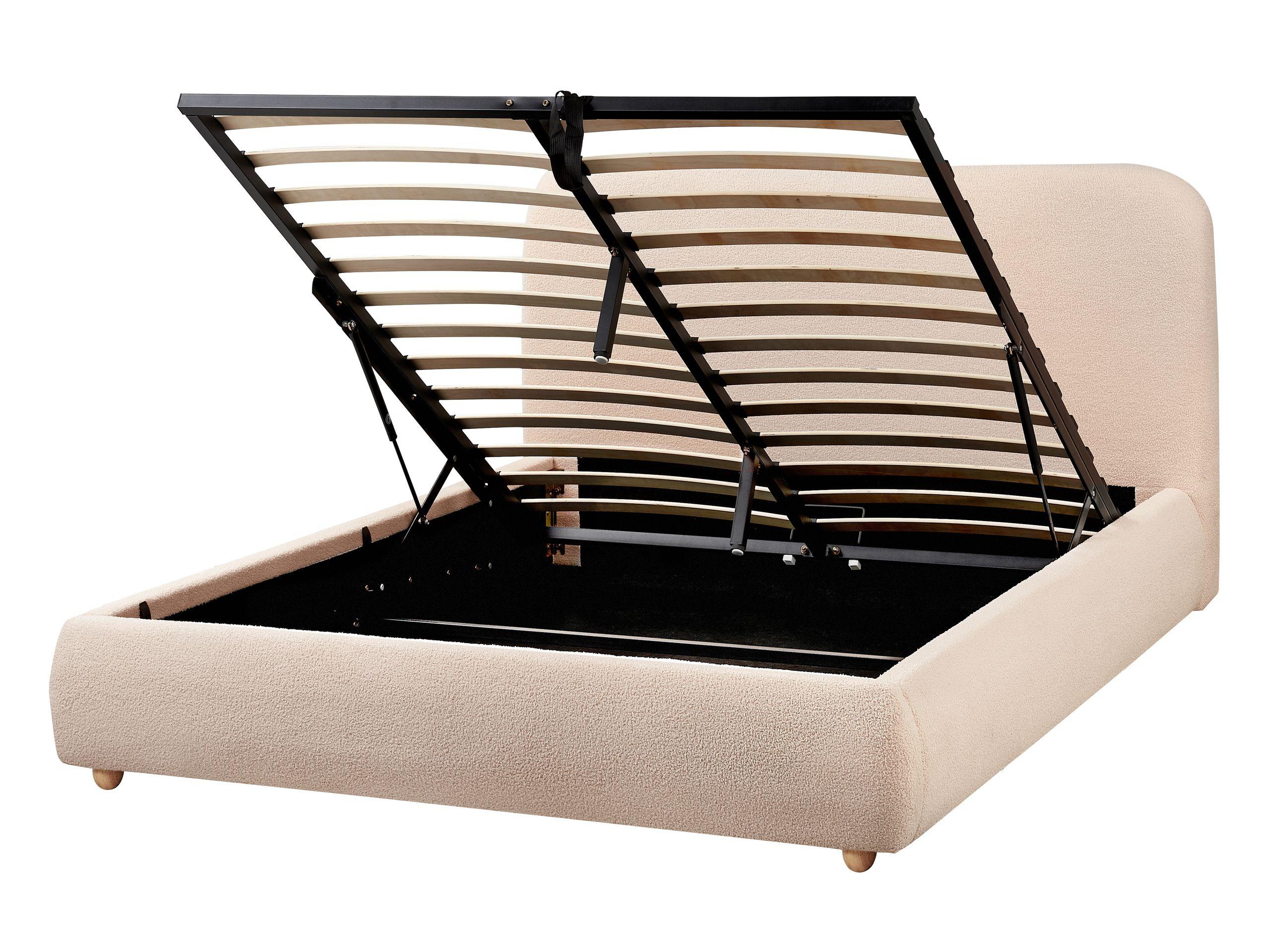 Beliani Letto contenitore en Bouclé Moderno BLAGNAC  