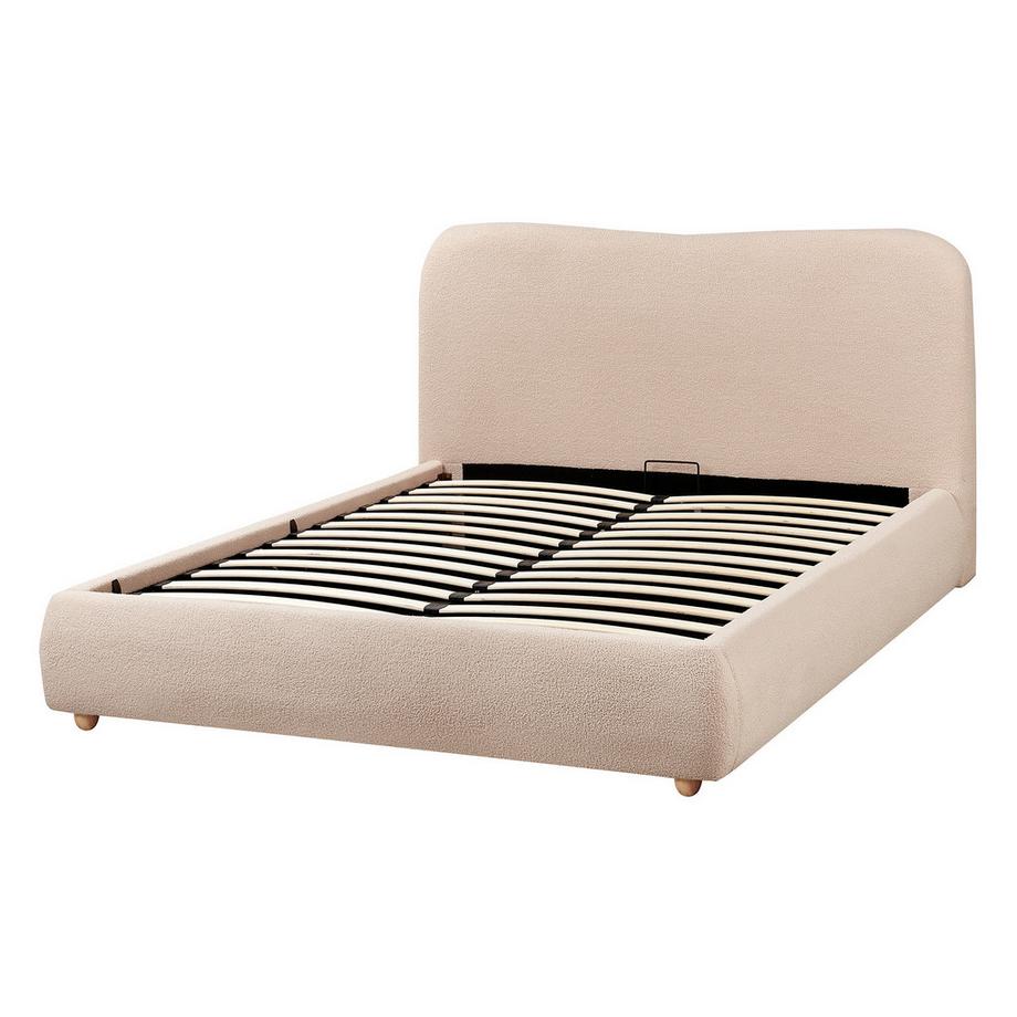 Beliani Letto contenitore en Bouclé  BLAGNAC  