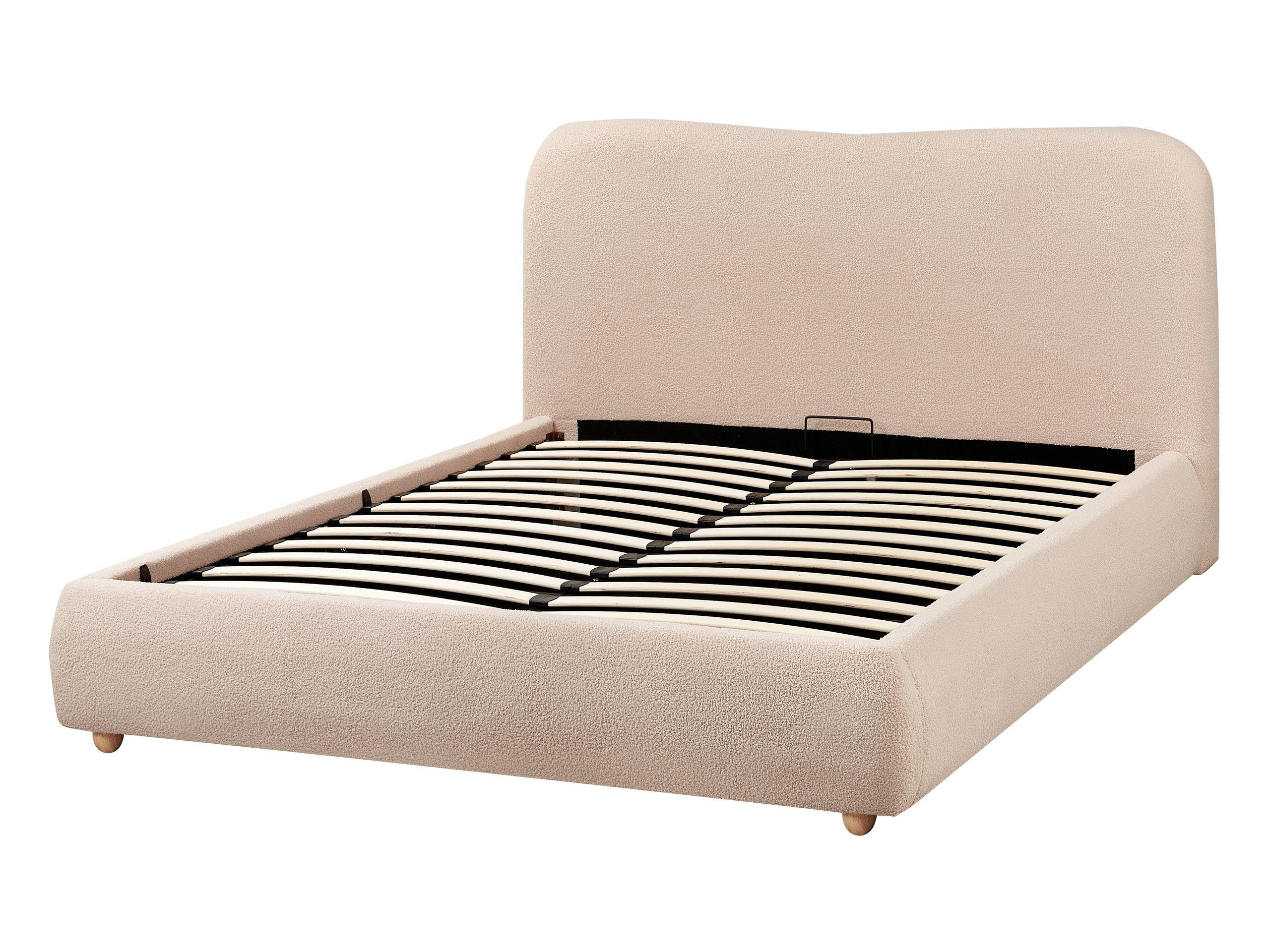 Beliani Letto contenitore en Bouclé Moderno BLAGNAC  