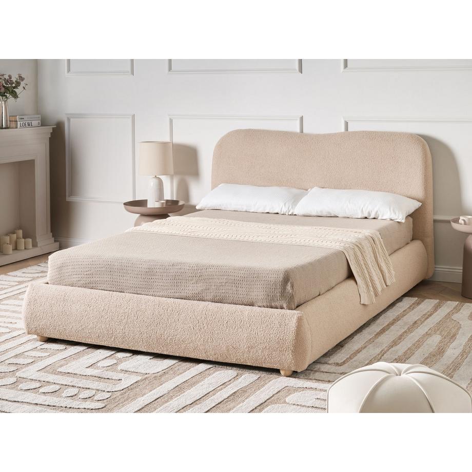 Beliani Letto contenitore en Bouclé  BLAGNAC  