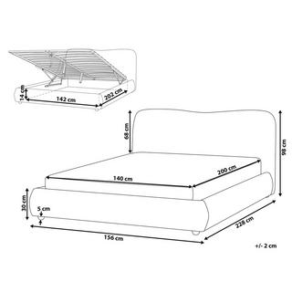Beliani Letto contenitore en Bouclé Moderno BLAGNAC  