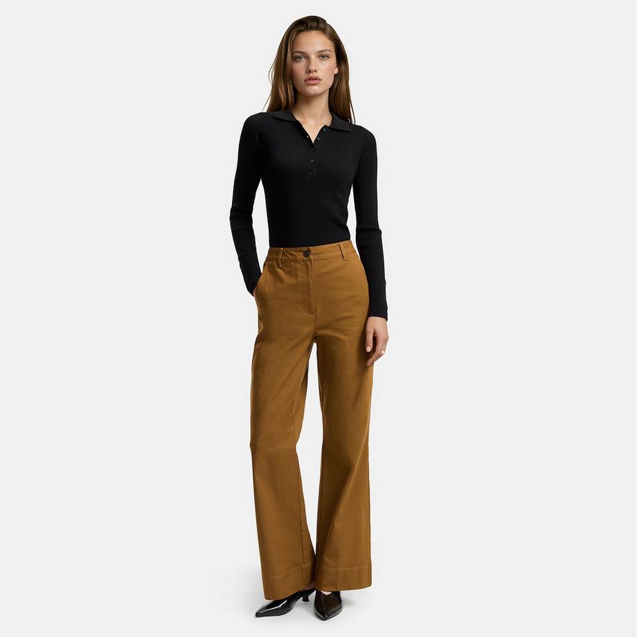 La Redoute Collections Pull col polo en maille côtelée  