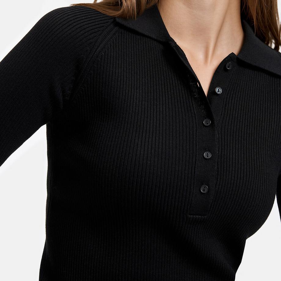 La Redoute Collections Pull col polo en maille côtelée  