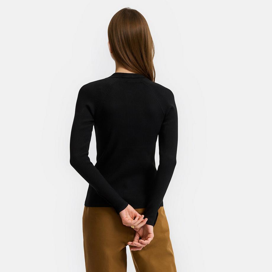 La Redoute Collections Pull col polo en maille côtelée  