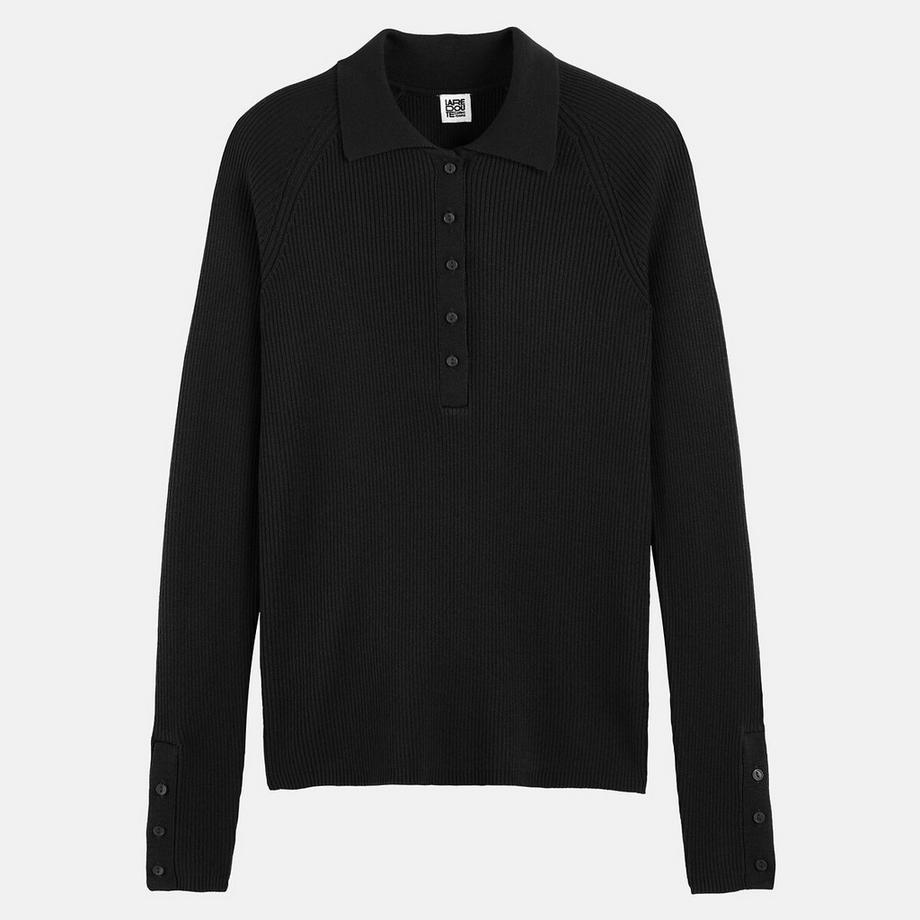 La Redoute Collections Pull col polo en maille côtelée  