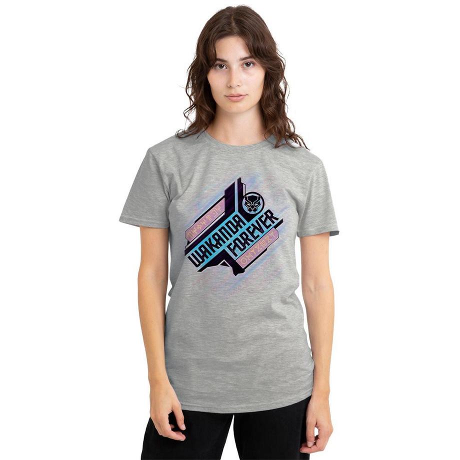 Black Panther Meliert T-Shirt mit Grafikdruck  