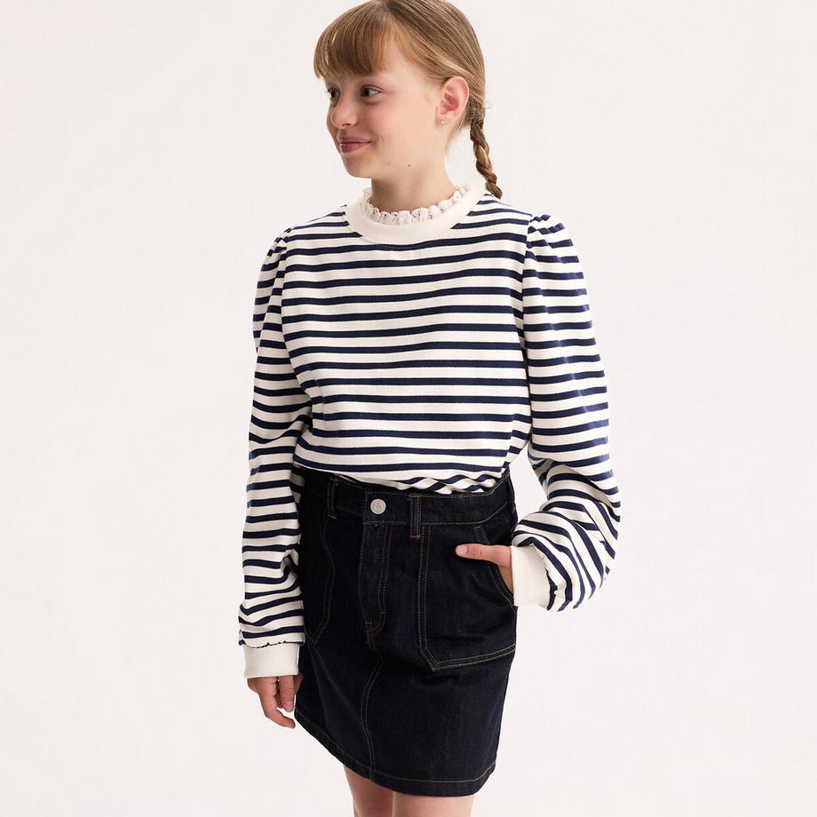 Gestreiftes Sweatshirt mit Rundhalsausschnitt