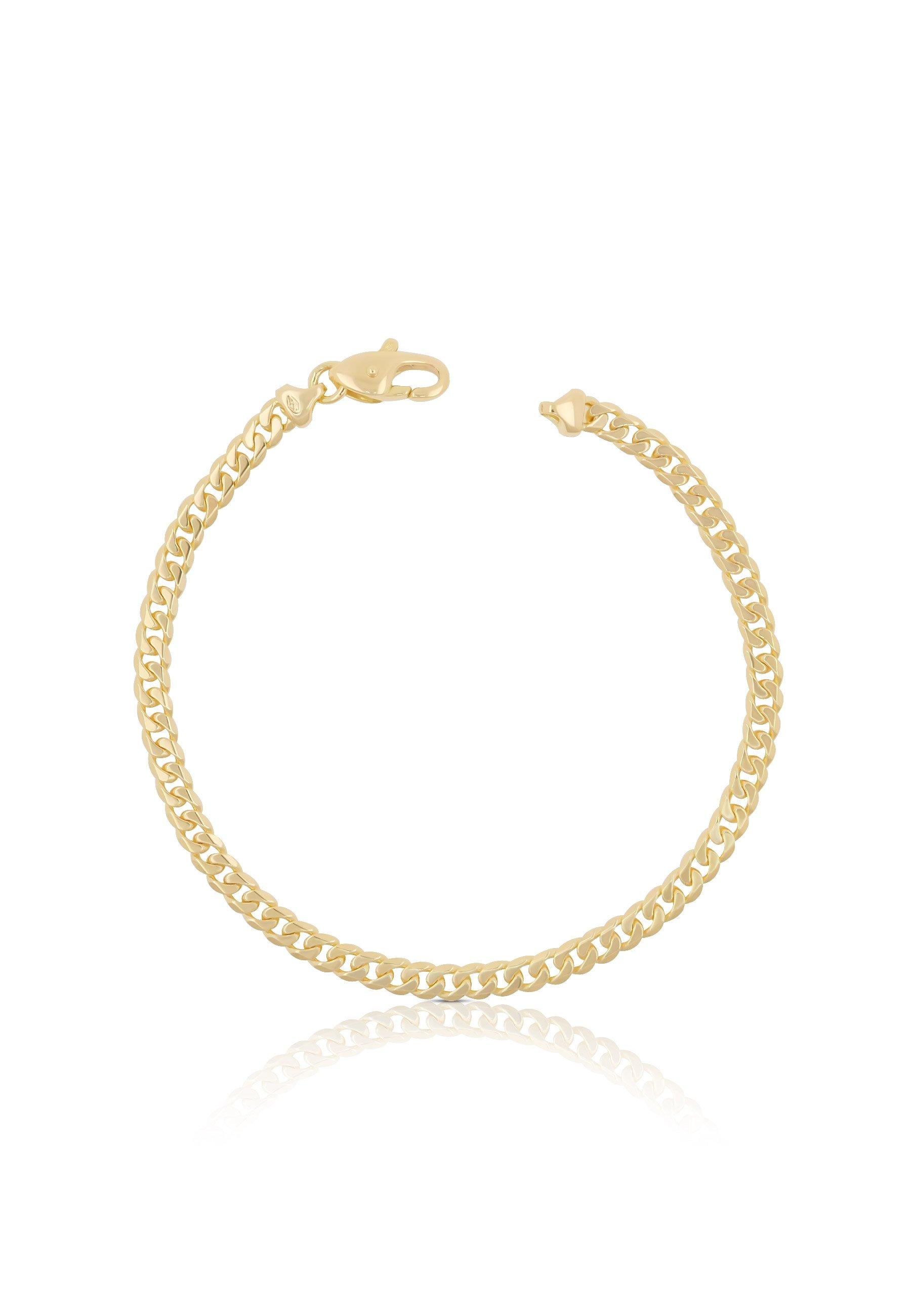 MUAU Schmuck  Bracelet gourmette or jaune 750, 19cm, 4mm 