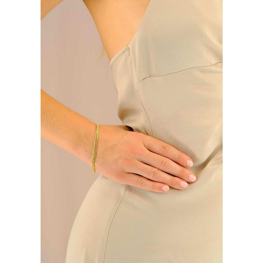 MUAU Schmuck  Armband Panzer Gelbgold 750, 19cm, 4mm 