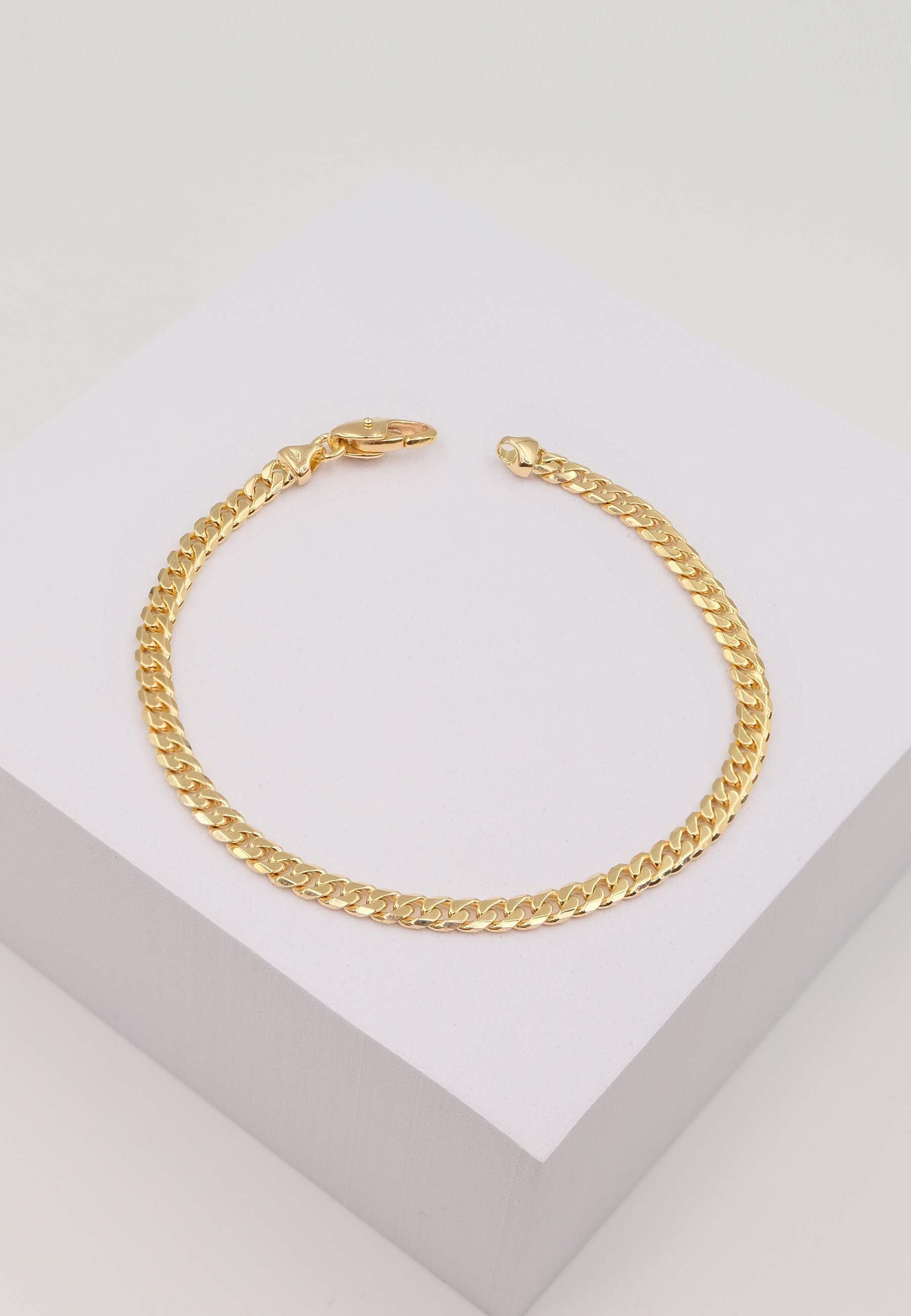 MUAU Schmuck  Bracelet gourmette or jaune 750, 19cm, 4mm 