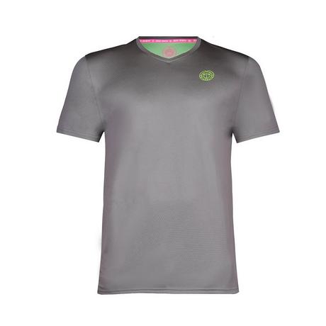 Bidi Badu  T-shirt col rond Evin Tech - gris/vert fluo 