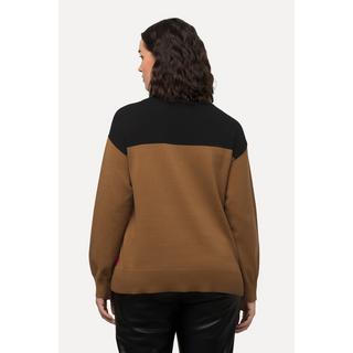 Ulla Popken  Pullover, Oversized, Rundhals, 3/4-Arm camel 