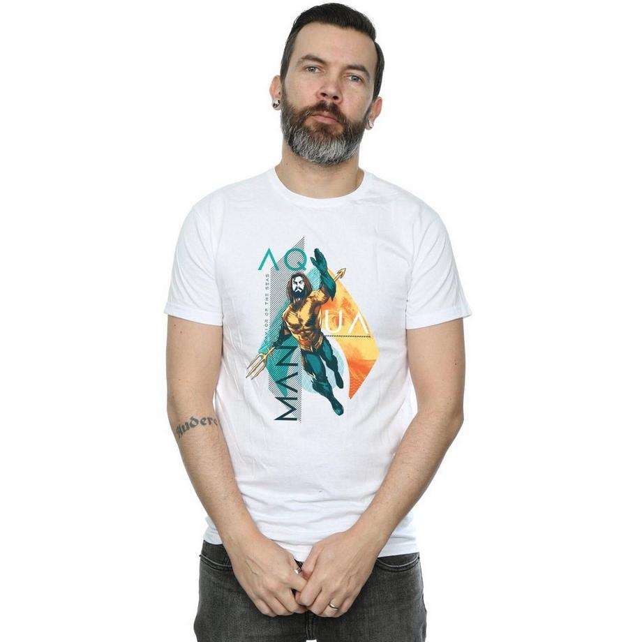 DC COMICS Aquaman T-Shirt Stampata Maniche Corte  