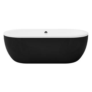 SHOWER DESIGN Freistehende Badewanne oval - 200 L - 170 x 80 x 58 cm - Acryl - Schwarz - NEPTUNA  
