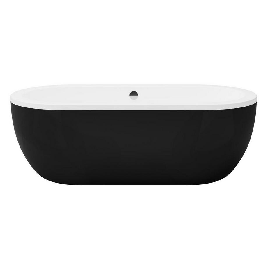 SHOWER DESIGN Baignoire îlot ovale - 200 L - 170 x 80 x 58 cm - Noir mat  - Acrylique -  NEPTUNA  