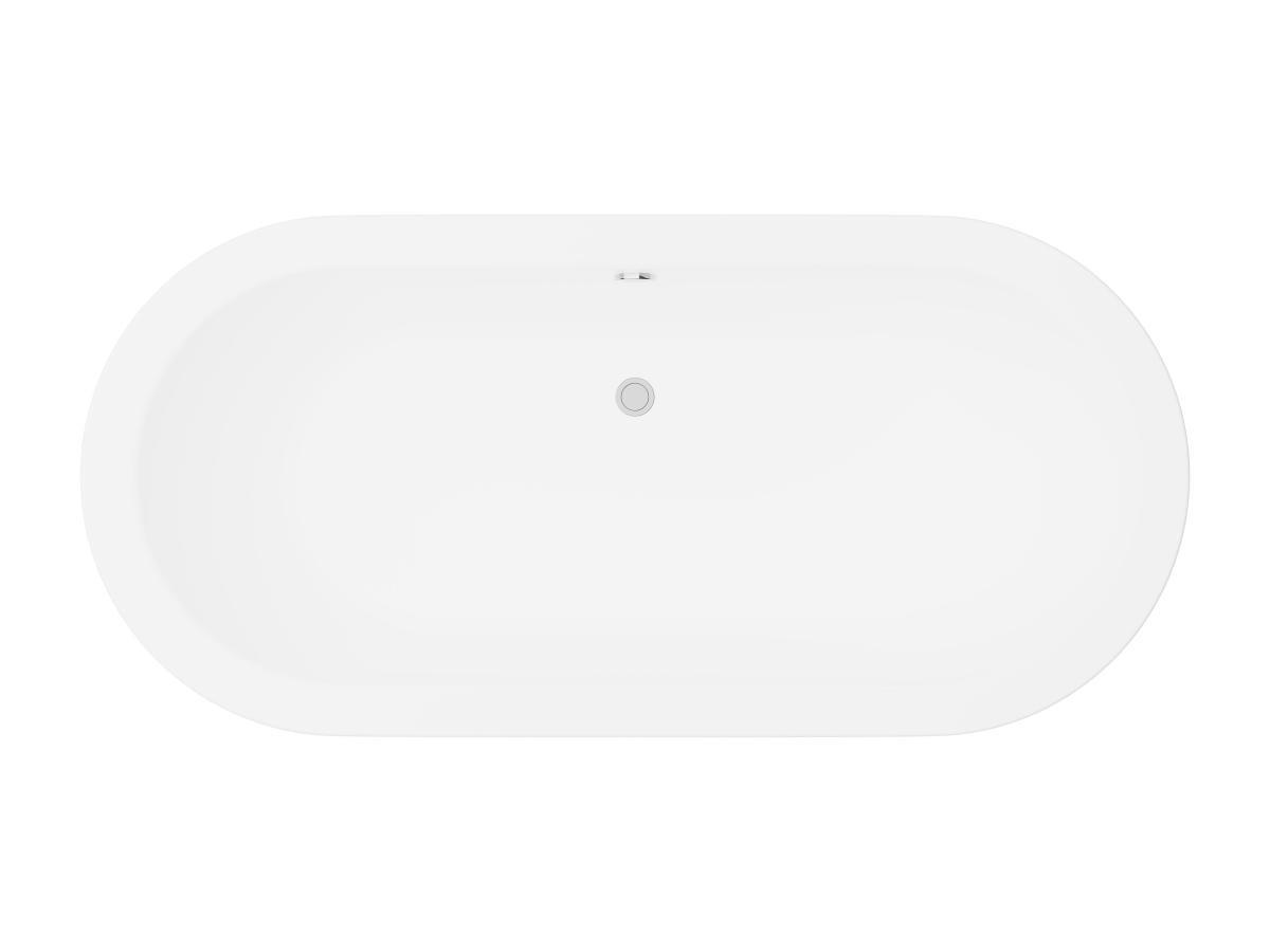 SHOWER DESIGN Freistehende Badewanne oval - 200 L - 170 x 80 x 58 cm - Acryl - Schwarz - NEPTUNA  