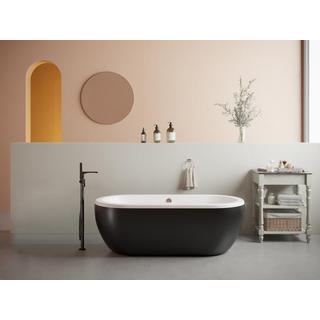 SHOWER DESIGN Freistehende Badewanne oval - 200 L - 170 x 80 x 58 cm - Acryl - Schwarz - NEPTUNA  
