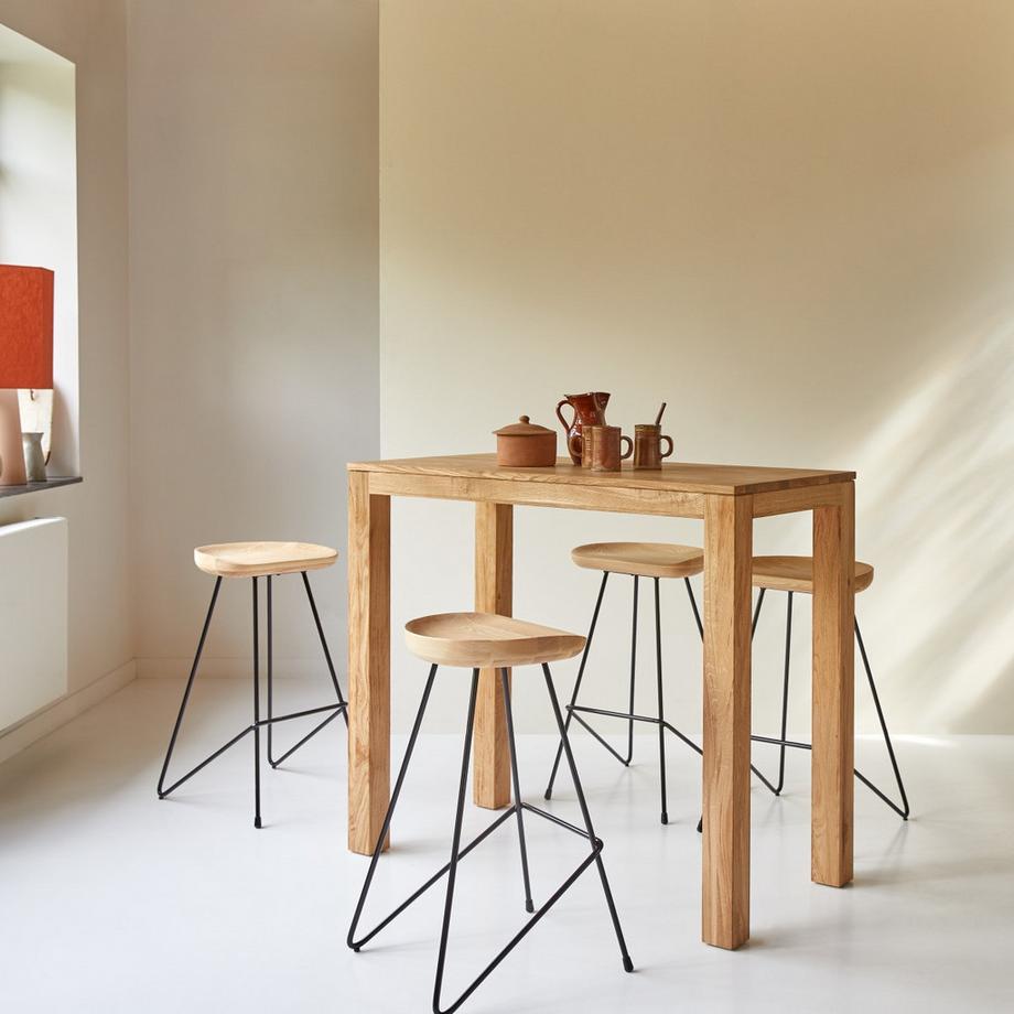 Tikamoon Bartisch aus massivem Eichenholz 2-4 Pers. Eden  