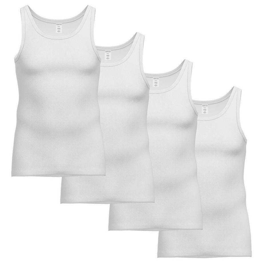 Gilet Uomini Confezione da 4 Vestibilità confortevole-Doppelripp Unterhemden 4er Pack