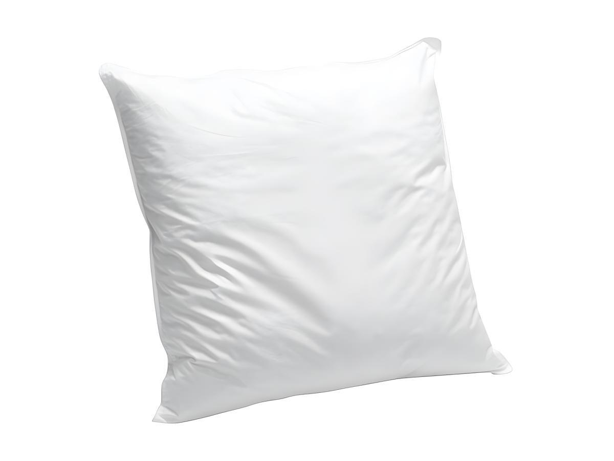 Vente-unique Oreiller en coton bio 60 x 60 cm de NATUREA - 550gr/m2- Blanc- NATURE CONFORT  