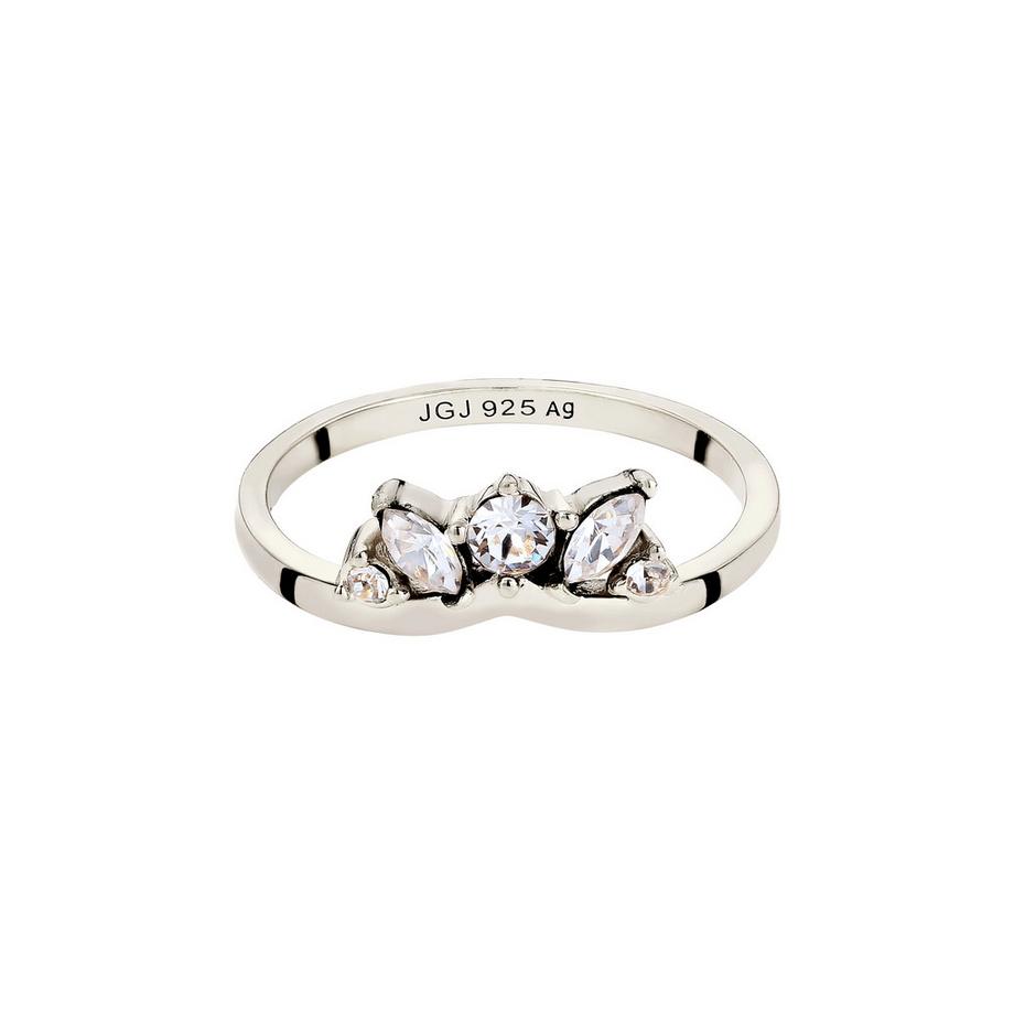 Elli  Bague Bague Couronne Cristaux Swarovski 925 Sterling Silver 