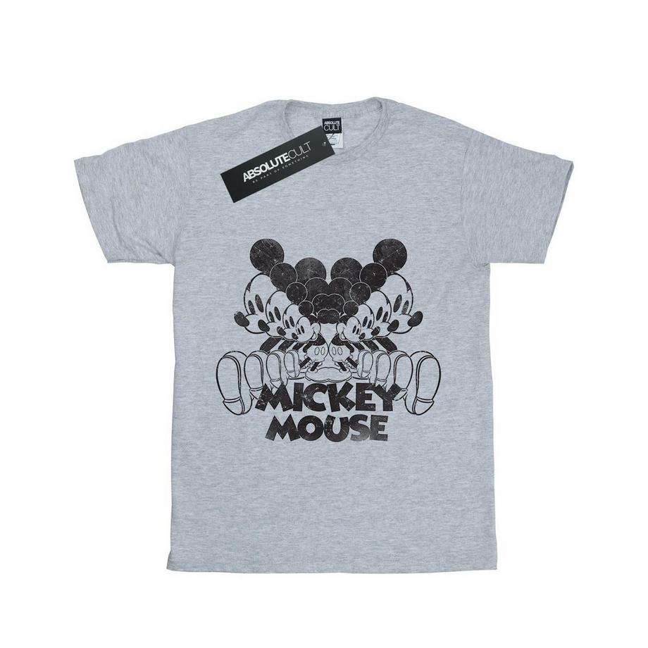 Disney Mickey Mouse T-Shirt Stampa Effetto Invecchiato  