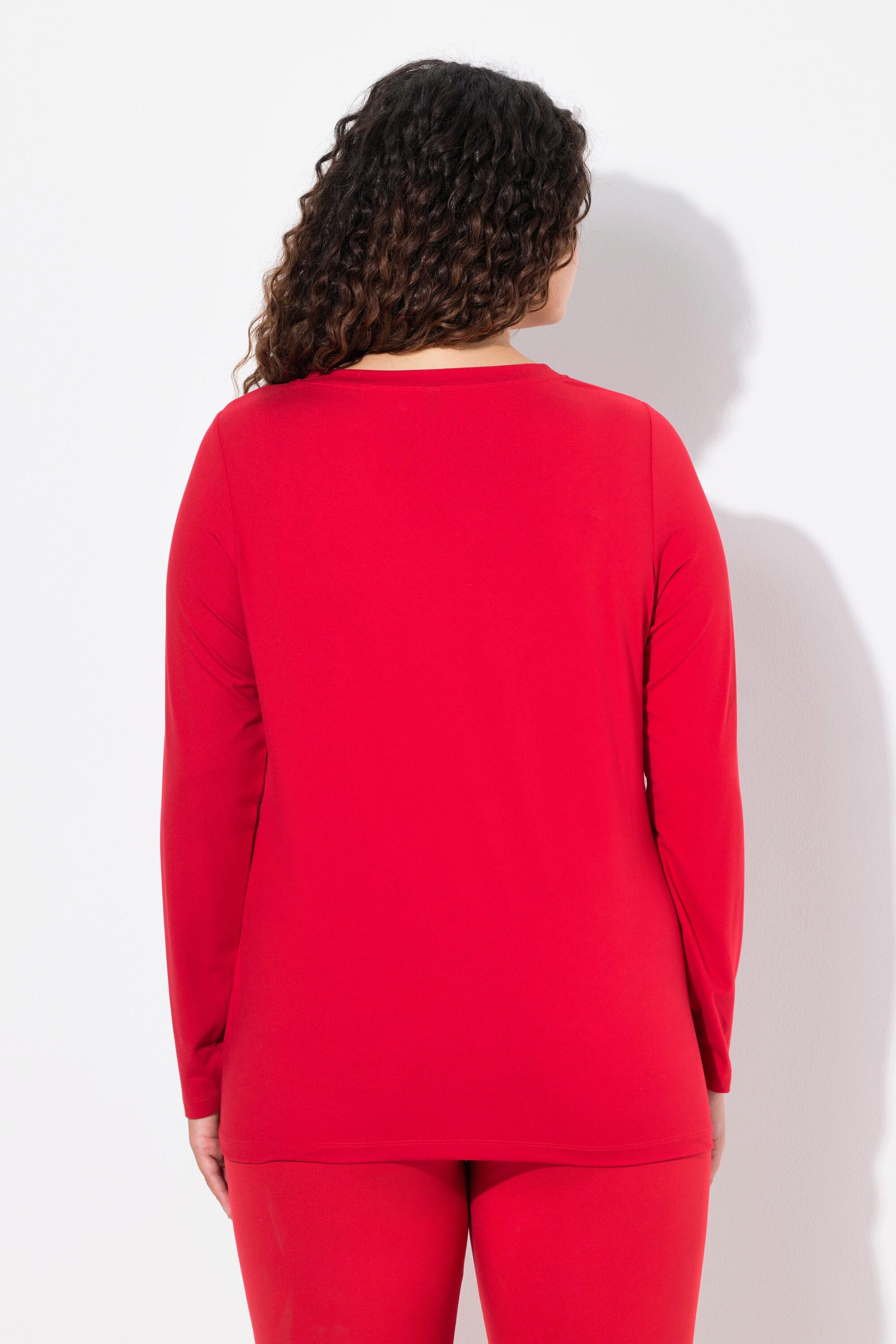 Ulla Popken T-shirt Manches Longues Col V Antibactérien  