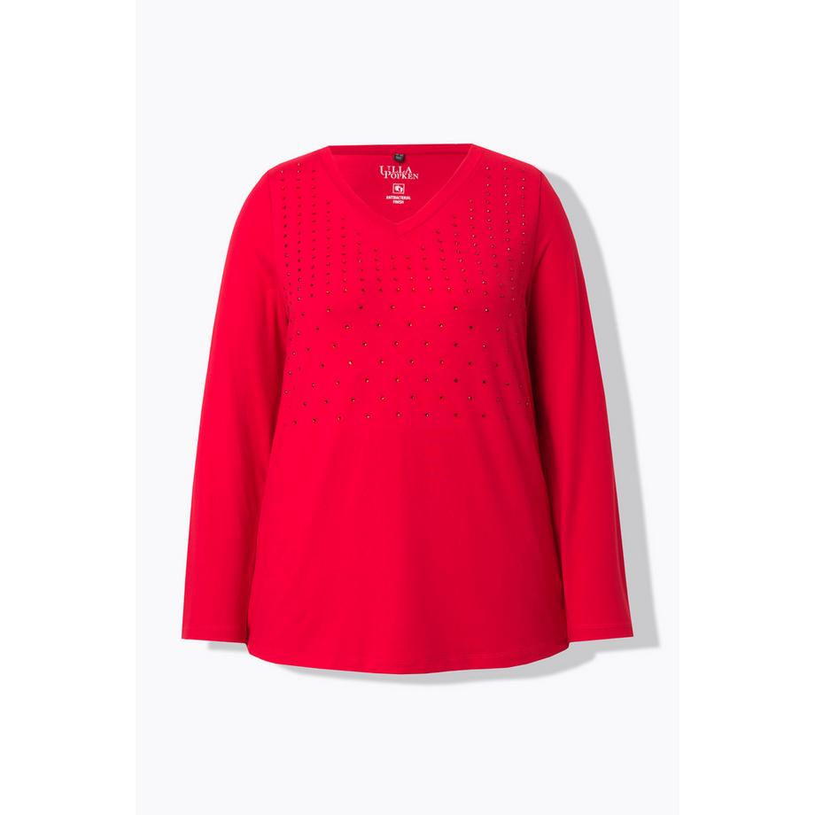 Ulla Popken T-shirt Manches Longues Col V Antibactérien  