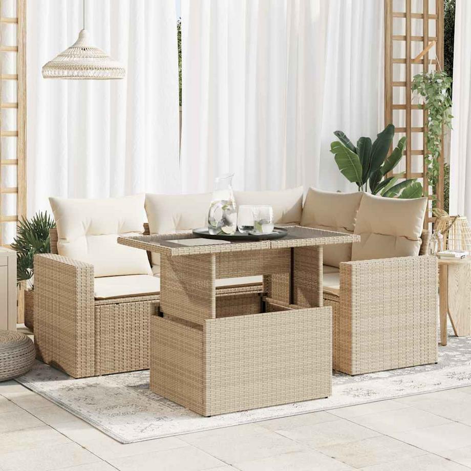 VidaXL set di divani da giardino Polirattan  